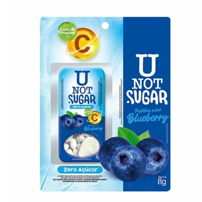 Pastilha U Not Sugar Sabor Blueberry 8G preço
